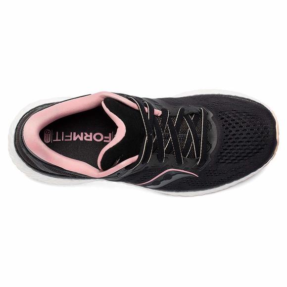 SAUCONY WOMEN'S HURRICANE 23 SNEAKER, BLACK/ROSE, 10 - Picture 5 of 6